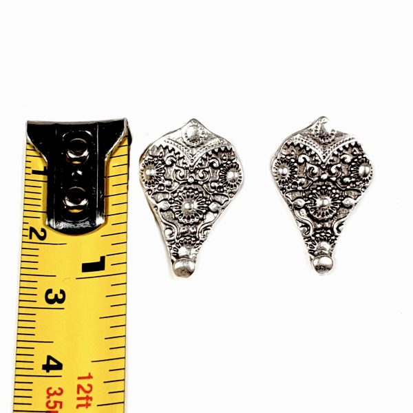 Hand Made Pewter Earrings Plated in 925 Silver - SKU# 054-4064 - Image 2
