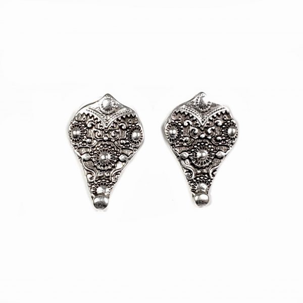 Hand Made Pewter Earrings Plated in 925 Silver - SKU# 054-4064
