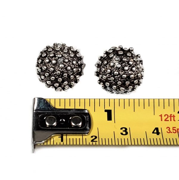 Hand Made Pewter Earrings Plated in 925 Silver - SKU# 056-4083 - Image 2