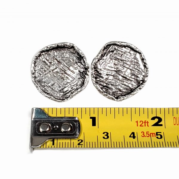 Hand Made Pewter Earrings Plated in 925 Silver - SKU# 057-4091 - Image 2