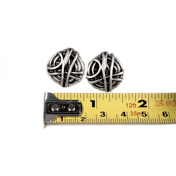 Hand Made Pewter Earrings Plated in 925 Silver - SKU# 057-4096 - Image 2
