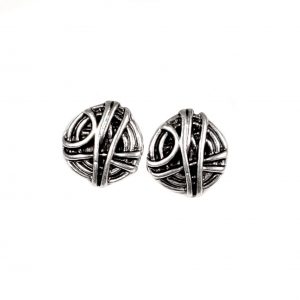 Hand Made Pewter Earrings Plated in 925 Silver - SKU# 057-4096