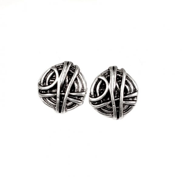 Hand Made Pewter Earrings Plated in 925 Silver - SKU# 057-4096