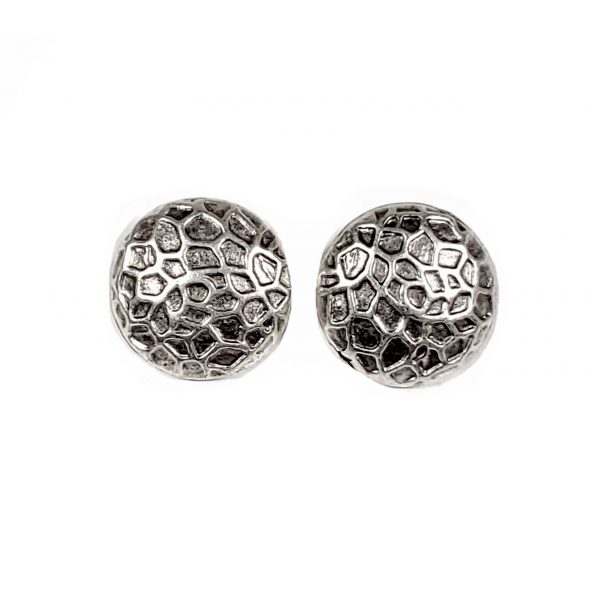 Hand Made Pewter Earrings Plated in 925 Silver - SKU# 057-4097