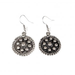 Hand Made Pewter Earrings Plated in 925 Silver - SKU# 065-4196