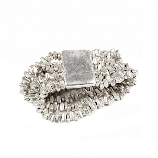 Hand Made Pewter Bracelet Plated in 925 Silver - SKU# ALL-2050 - Image 2