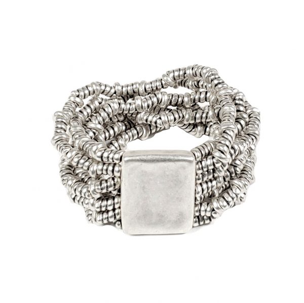 Hand Made Pewter Bracelet Plated in 925 Silver - SKU# ALL-2054 - Image 2