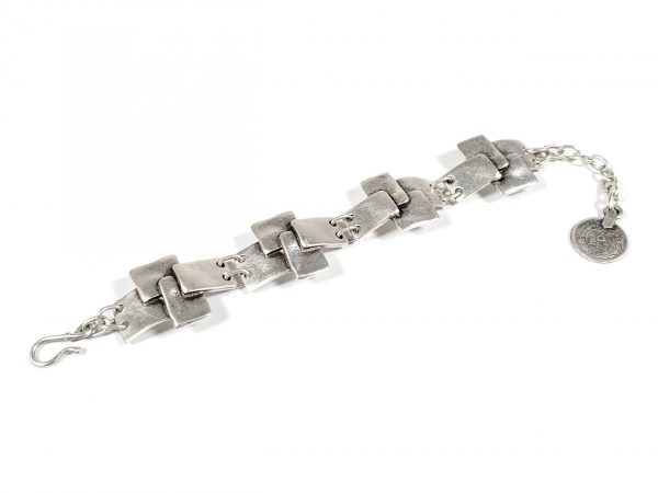 Hand Made Pewter Bracelet Plated in 925 Silver - SKU# ALL-2210 - Image 2