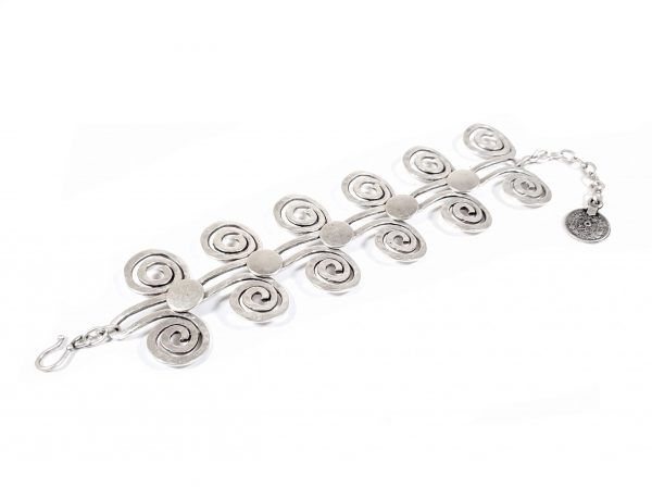 Hand Made Pewter Bracelet Plated in 925 Silver - SKU# ALL-2213 - Image 2