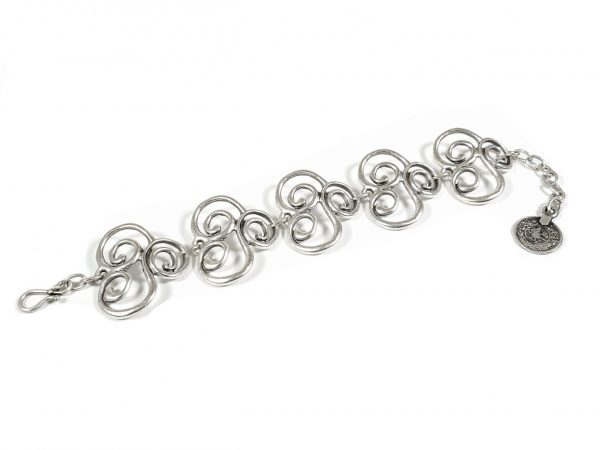 Hand Made Pewter Bracelet Plated in 925 Silver - SKU# ALL-2254 - Image 2