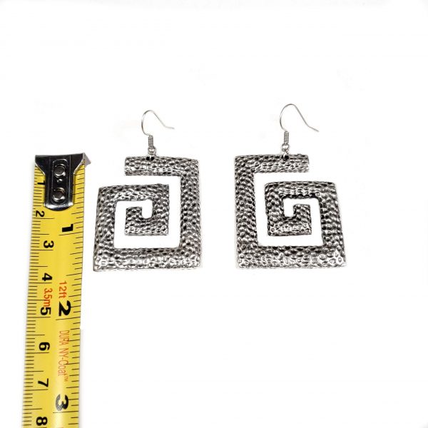 Hand Made Pewter Earrings Plated in 925 Silver - SKU# ALL-3032 - Image 2