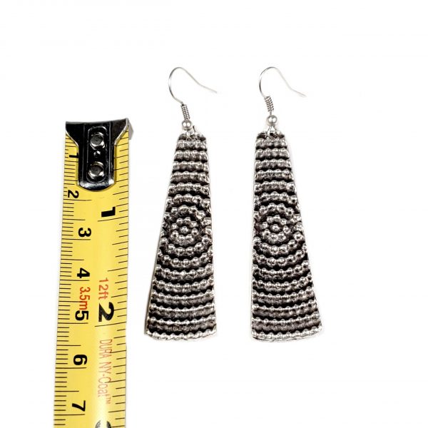 Hand Made Pewter Earrings Plated in 925 Silver - SKU# ALL-3047 - Image 2