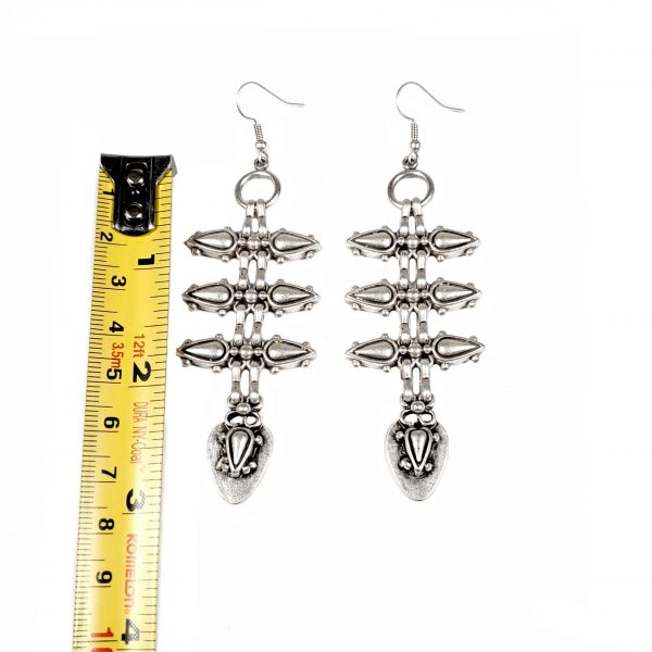 Hand Made Pewter Earrings Plated in 925 Silver - SKU# ALL-3120 - Image 2