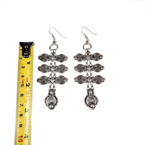 Hand Made Pewter Earrings Plated in 925 Silver - SKU# ALL-3121 - Image 2