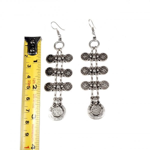 Hand Made Pewter Earrings Plated in 925 Silver - SKU# ALL-3123 - Image 2