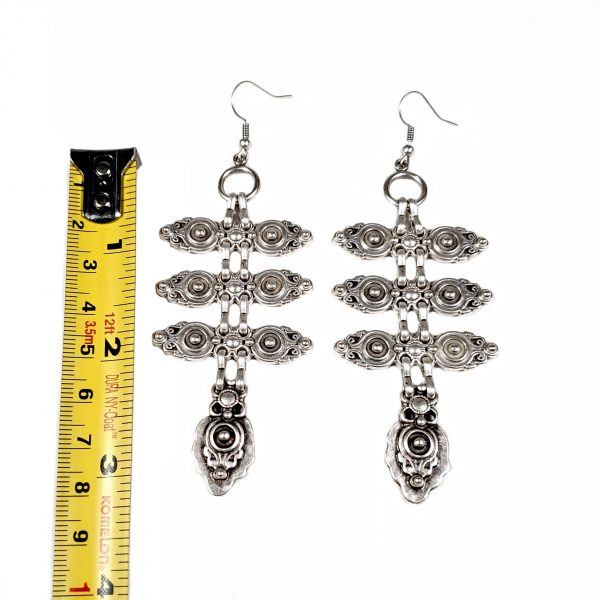 Hand Made Pewter Earrings Plated in 925 Silver - SKU# ALL-3125 - Image 2
