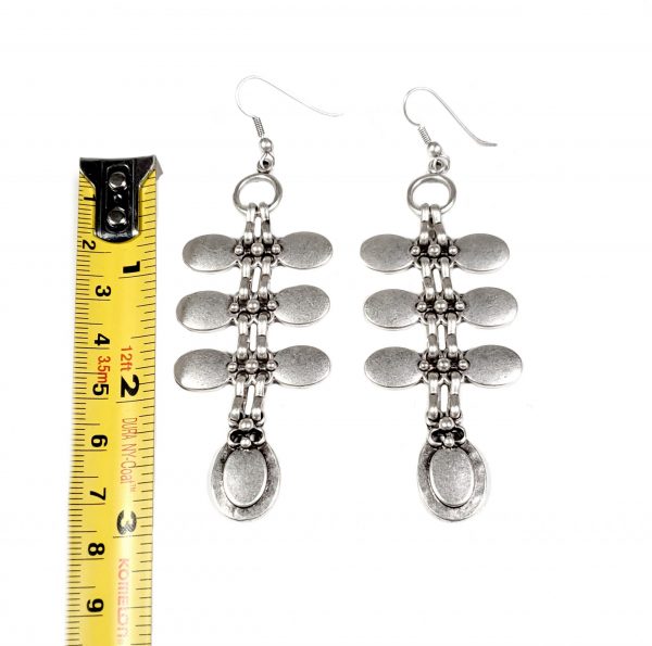 Hand Made Pewter Earrings Plated in 925 Silver - SKU# ALL-3127 - Image 2