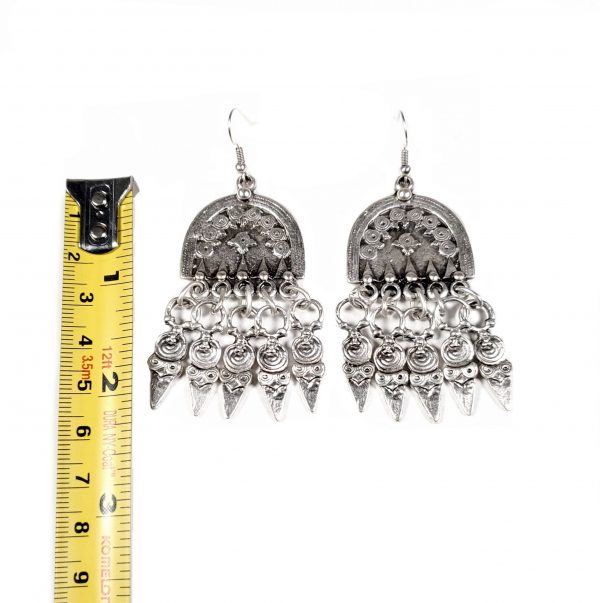 Hand Made Pewter Earrings Plated in 925 Silver - SKU# ALL-3129 - Image 2