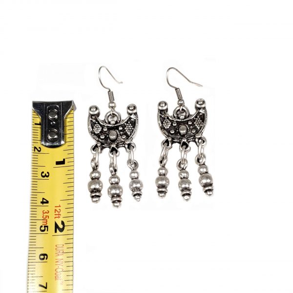 Hand Made Pewter Earrings Plated in 925 Silver - SKU# ALL-3149 - Image 2