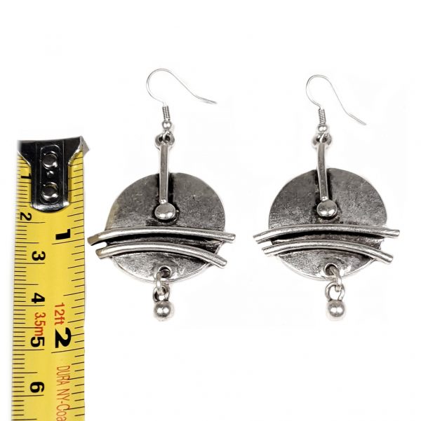 Hand Made Pewter Earrings Plated in 925 Silver - SKU# ALL-3163 - Image 2