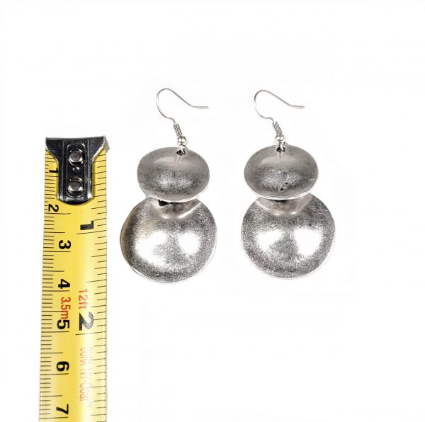 Hand Made Pewter Earrings Plated in 925 Silver - SKU# ALL-3169 - Image 2