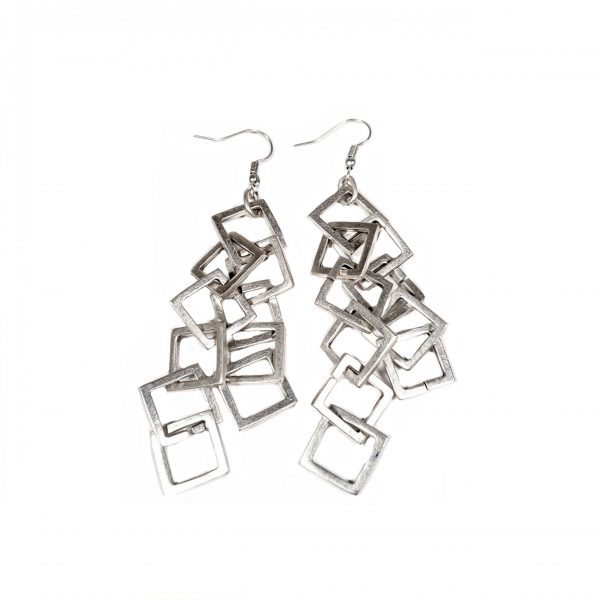 Hand Made Pewter Earrings Plated in 925 Silver - SKU# ALL-3176