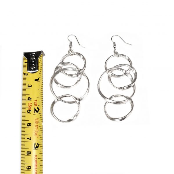 Hand Made Pewter Earrings Plated in 925 Silver - SKU# ALL-3180 - Image 2