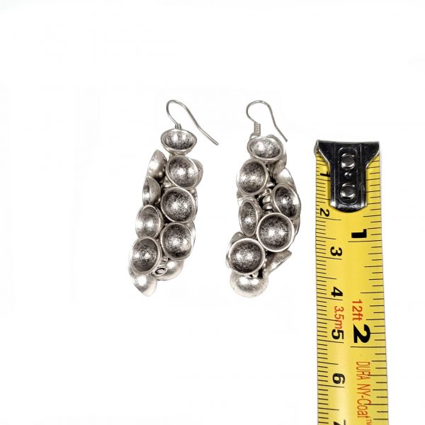 Hand Made Pewter Earrings Plated in 925 Silver - SKU# ALL-3201 - Image 2