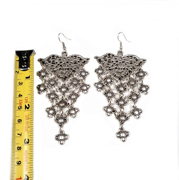Hand Made Pewter Earrings Plated in 925 Silver - SKU# ALL-3217 - Image 2