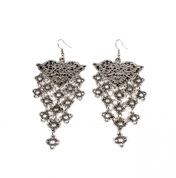 Hand Made Pewter Earrings Plated in 925 Silver - SKU# ALL-3217