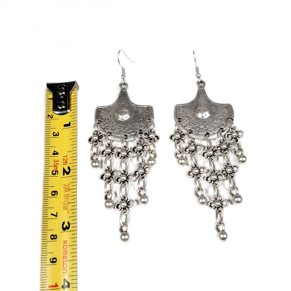 Hand Made Pewter Earrings Plated in 925 Silver - SKU# ALL-3218 - Image 2