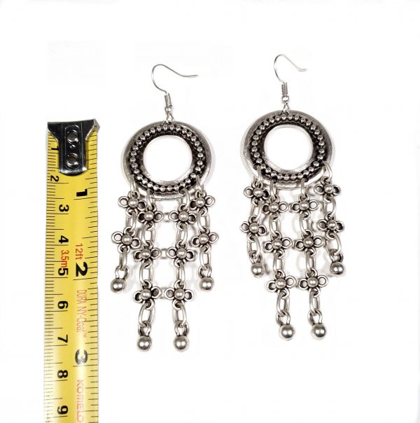 Hand Made Pewter Earrings Plated in 925 Silver - SKU# ALL-3219 - Image 2