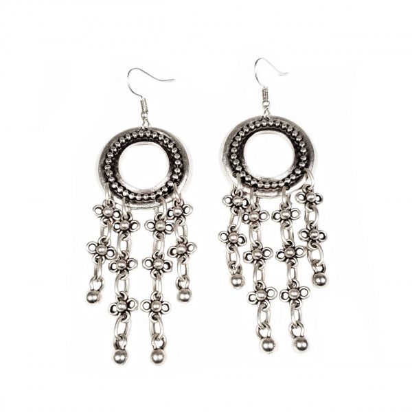 Hand Made Pewter Earrings Plated in 925 Silver - SKU# ALL-3219