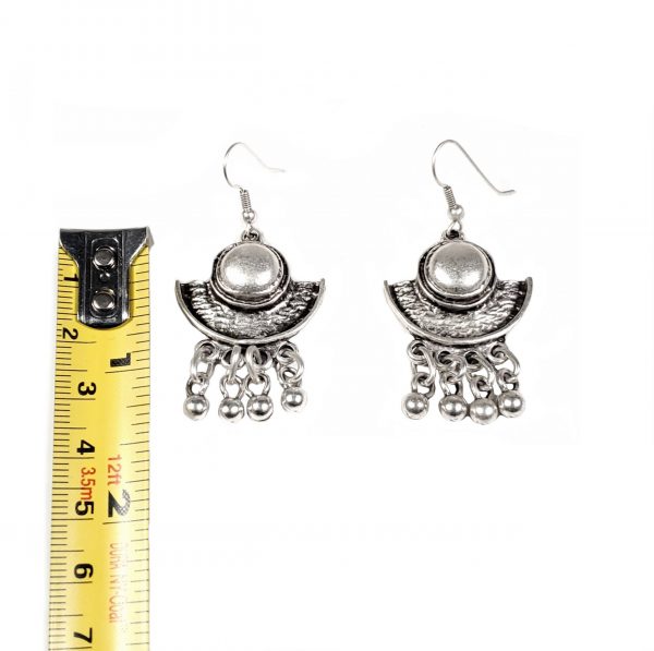 Hand Made Pewter Earrings Plated in 925 Silver - SKU# ALL-3221 - Image 2