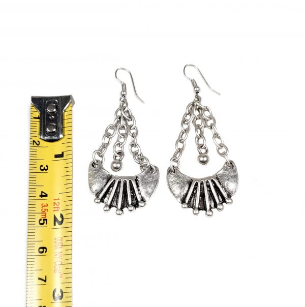 Hand Made Pewter Earrings Plated in 925 Silver - SKU# ALL-3224 - Image 2
