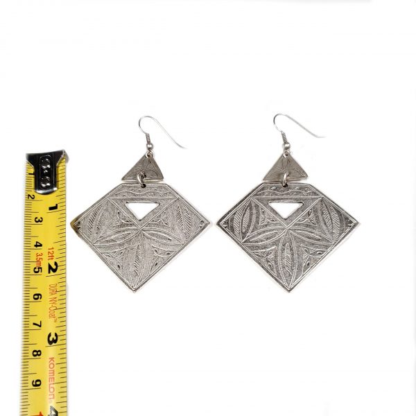 Hand Made Pewter Earrings Plated in 925 Silver - SKU# ALL-3248 - Image 2