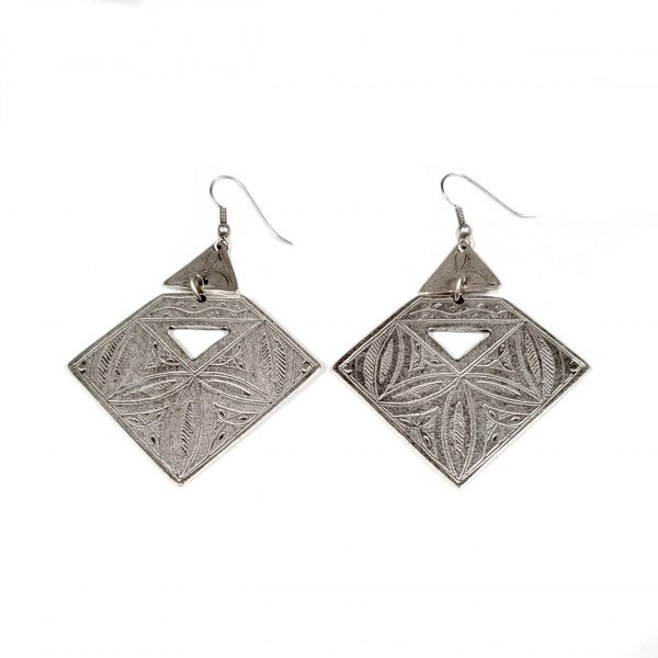 Hand Made Pewter Earrings Plated in 925 Silver - SKU# ALL-3248