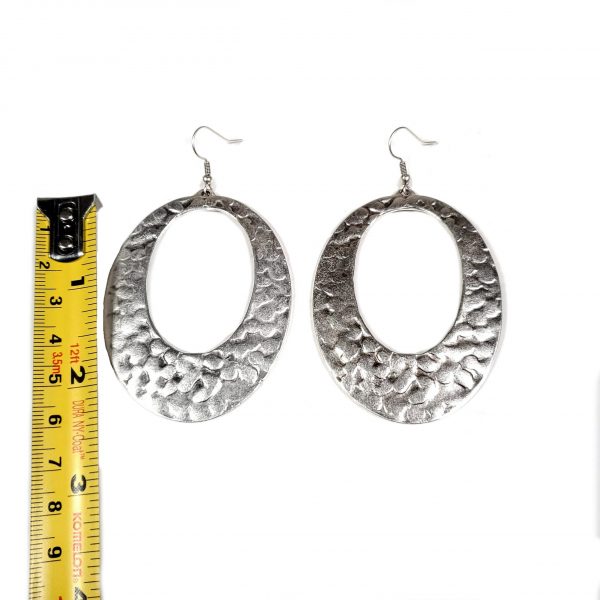 Hand Made Pewter Earrings Plated in 925 Silver - SKU# ALL-3249 - Image 2