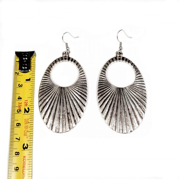 Hand Made Pewter Earrings Plated in 925 Silver - SKU# ALL-3250 - Image 2