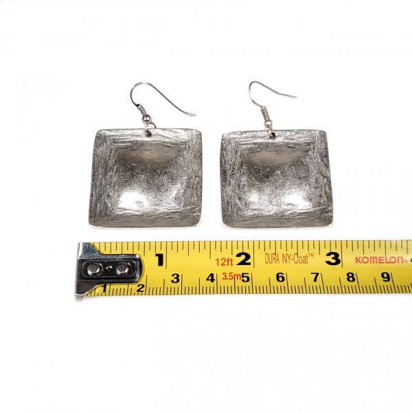 Hand Made Pewter Earrings Plated in 925 Silver - SKU# ALL-3253 - Image 2
