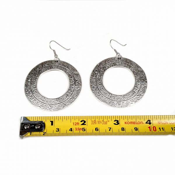 Hand Made Pewter Earrings Plated in 925 Silver - SKU# ALL-3257 - Image 2