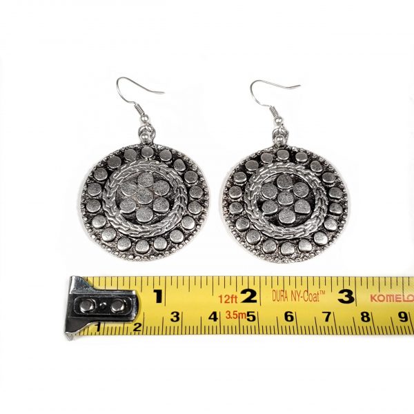 Hand Made Pewter Earrings Plated in 925 Silver - SKU# ALL-3261 - Image 2