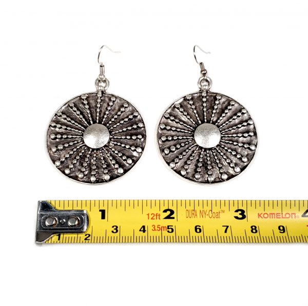 Hand Made Pewter Earrings Plated in 925 Silver - SKU# ALL-3262 - Image 2