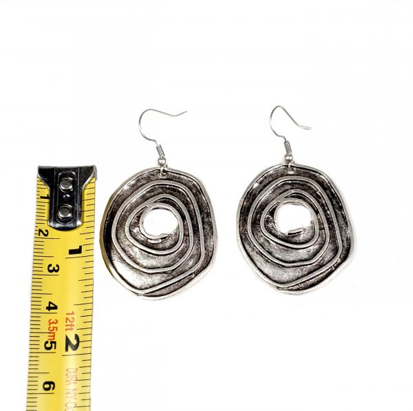 Hand Made Pewter Earrings Plated in 925 Silver - SKU# ALL-3267 - Image 2