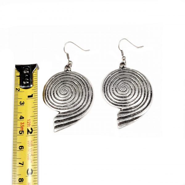 Hand Made Pewter Earrings Plated in 925 Silver - SKU# ALL-3277 - Image 2