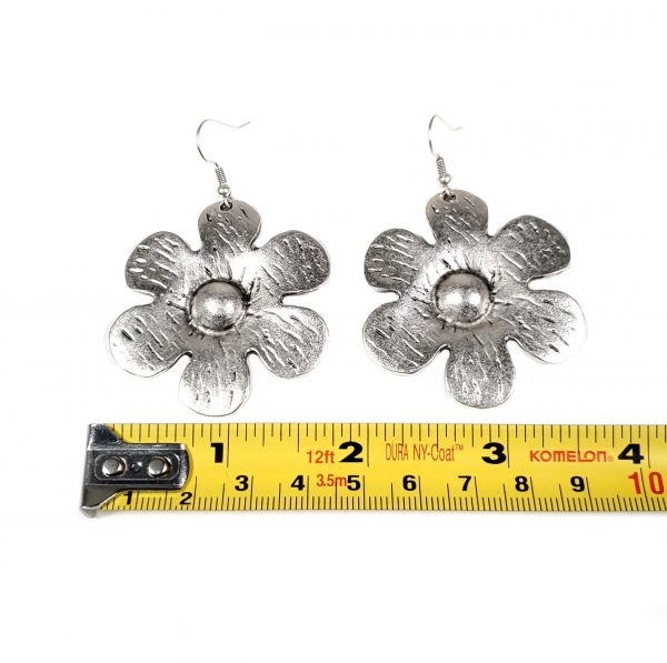Hand Made Pewter Earrings Plated in 925 Silver - SKU# ALL-3285 - Image 2