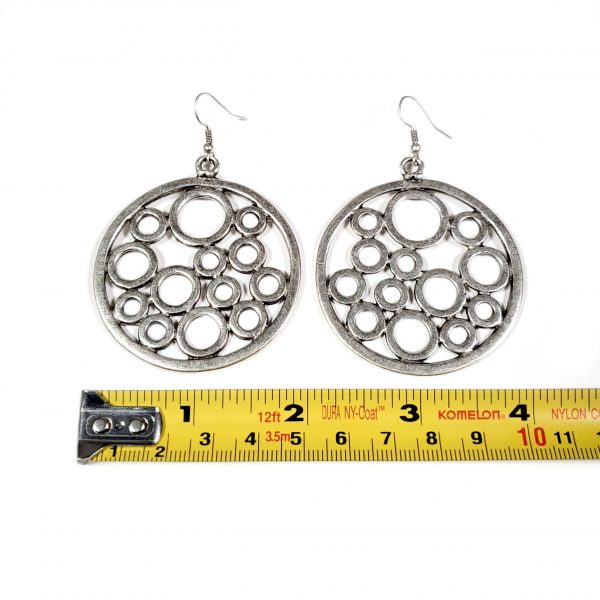 Hand Made Pewter Earrings Plated in 925 Silver - SKU# ALL-3298 - Image 2