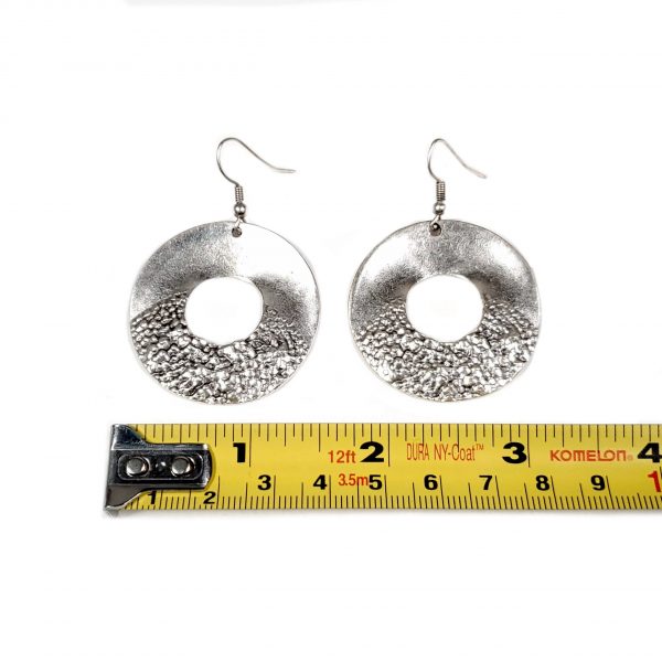 Hand Made Pewter Earrings Plated in 925 Silver - SKU# ALL-3301 - Image 2