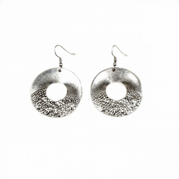 Hand Made Pewter Earrings Plated in 925 Silver - SKU# ALL-3301