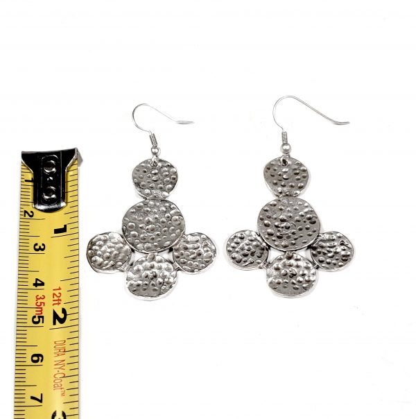 Hand Made Pewter Earrings Plated in 925 Silver - SKU# ALL-3344 - Image 2